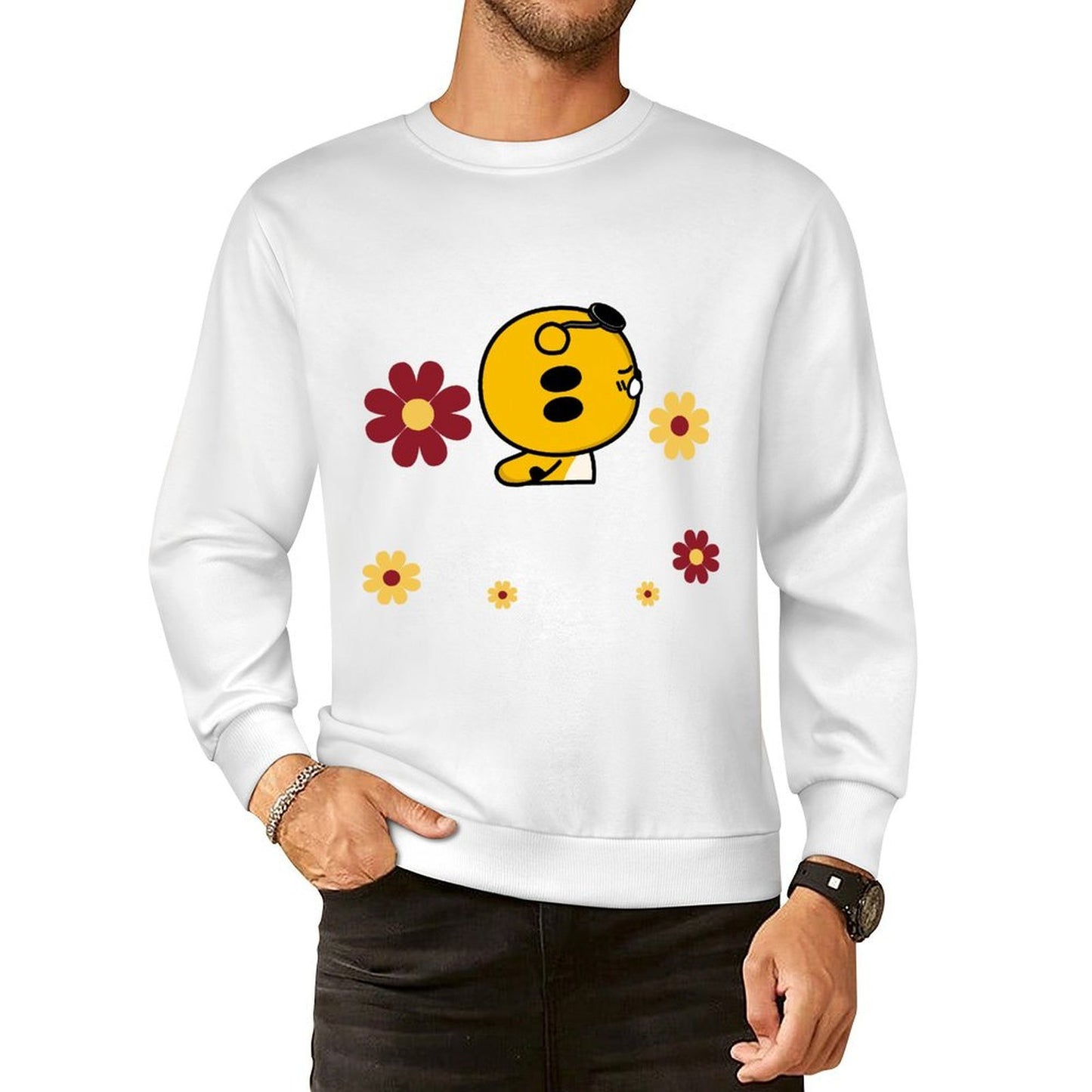Front Patterned Long Sleeve TopLightweight Everyday