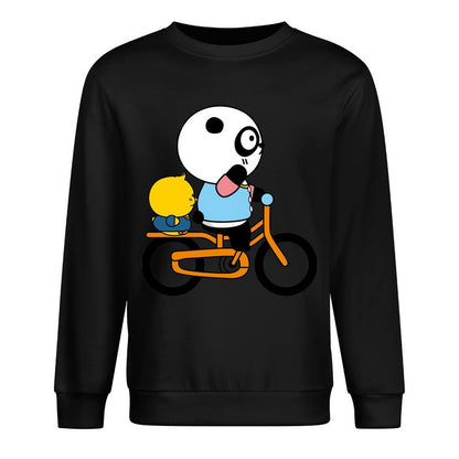 Front Patterned Long Sleeve TopOriginal Double-Stitched