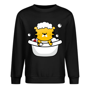 Front Patterned Long Sleeve TopStreet Crewneck