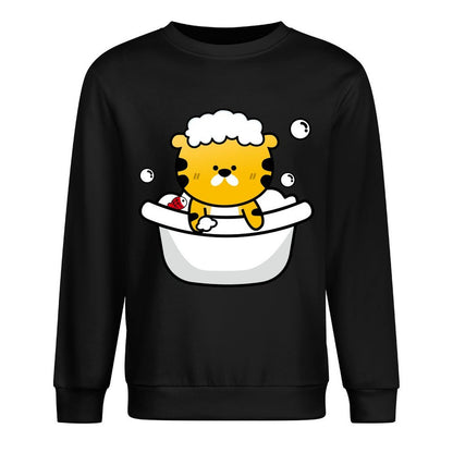 Front Patterned Long Sleeve TopStreet Crewneck