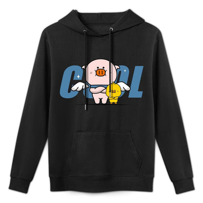 Relaxed Eco-Conscious Front Graphic Hoodies