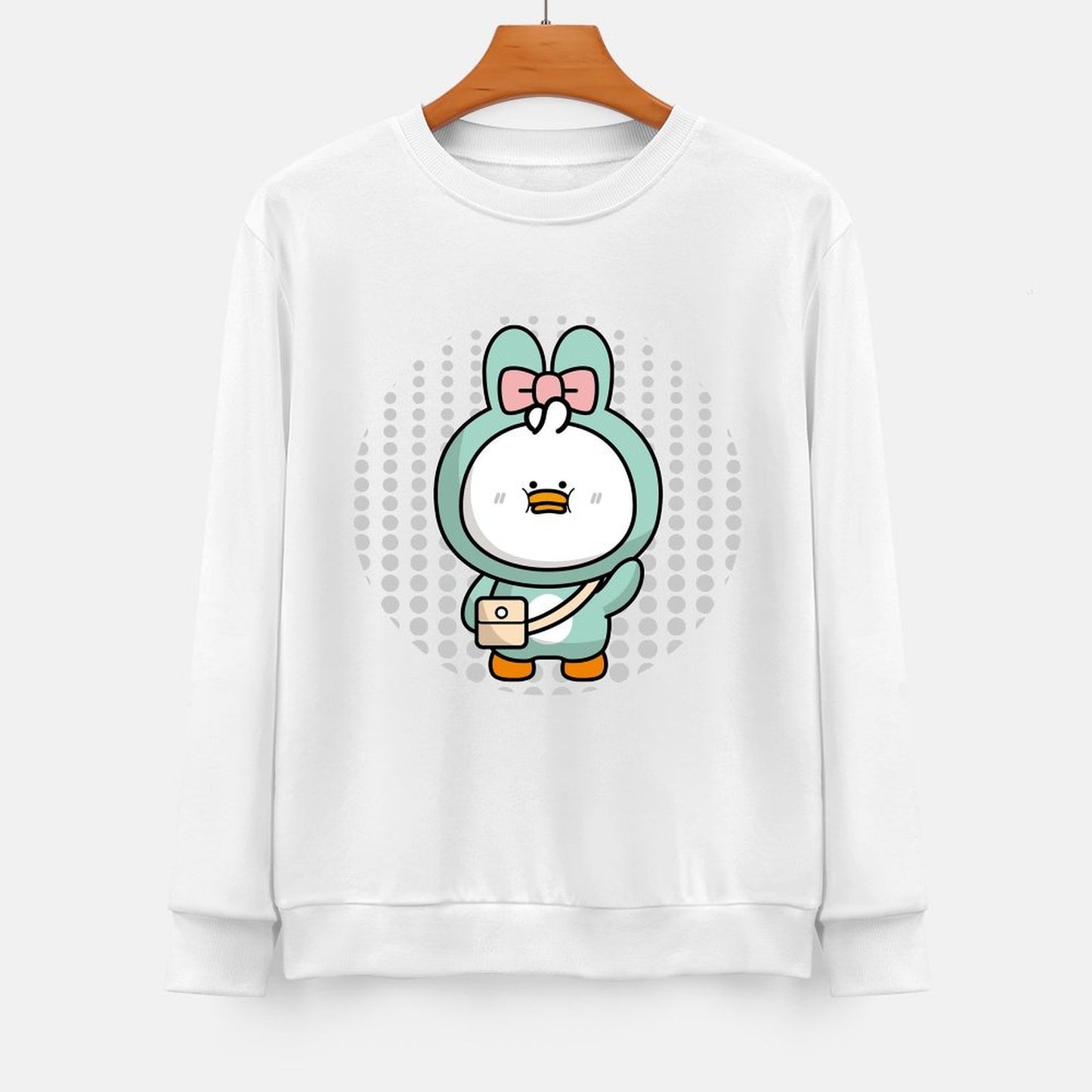 Front Patterned Long Sleeve TopSoftstyle Shrink-Resistant