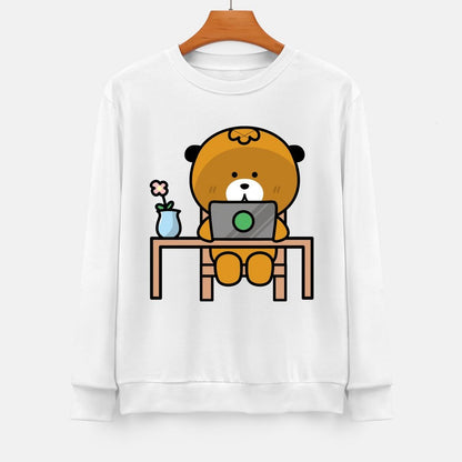 Front Patterned Long Sleeve TopRetro ComfortLine