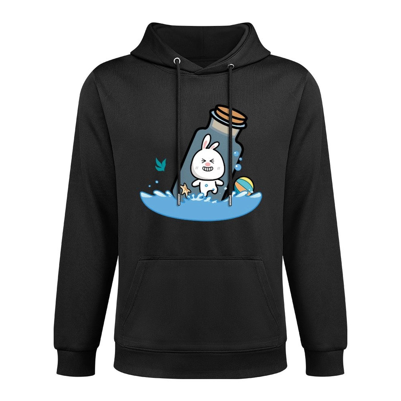 Double-Stitched Plain Front Graphic Hoodies