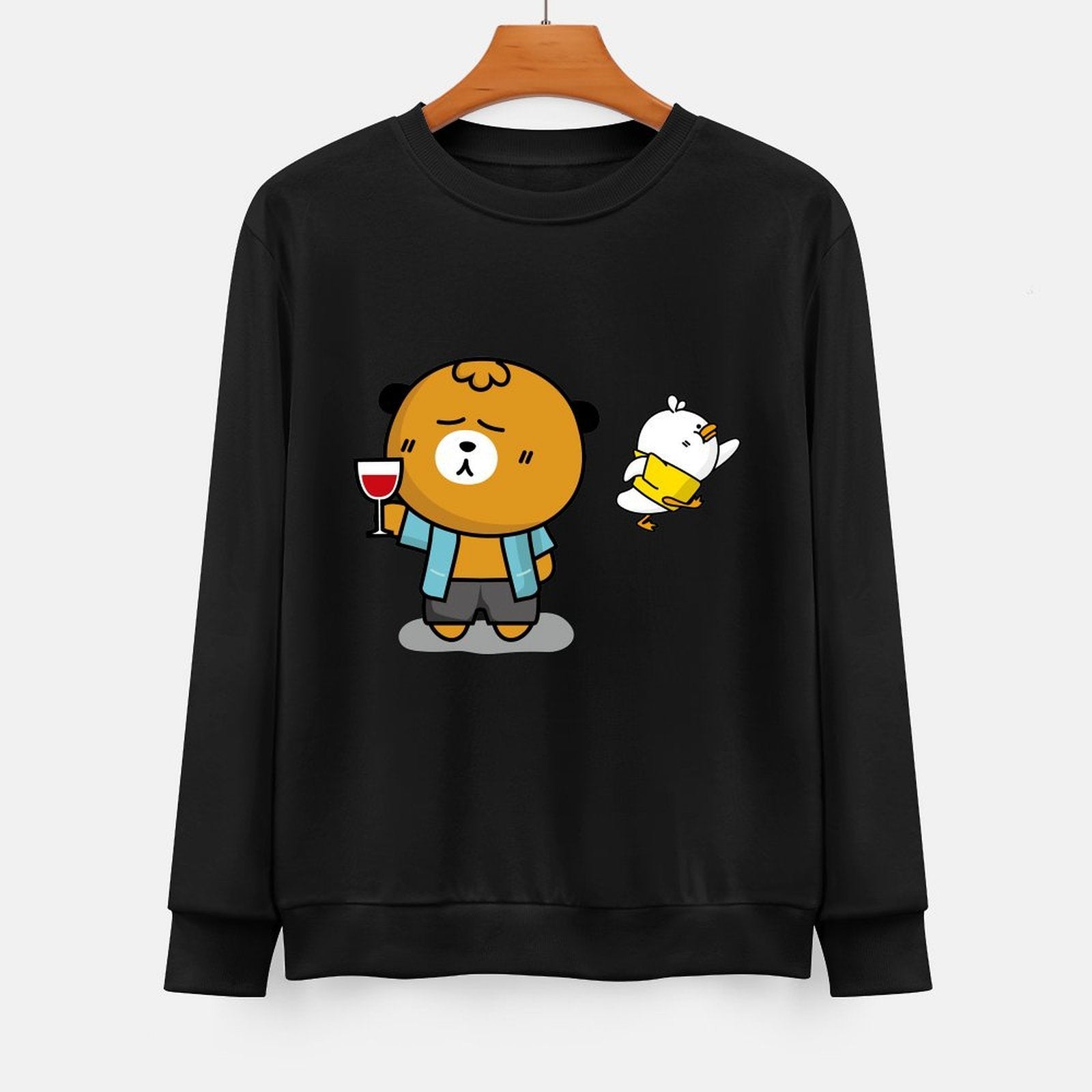  Front Patterned Long Sleeve TopSoftTouch Crewneck