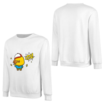 Front Patterned Long Sleeve TopPlain Oversized