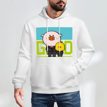 Natural Basic Front Graphic Hoodies