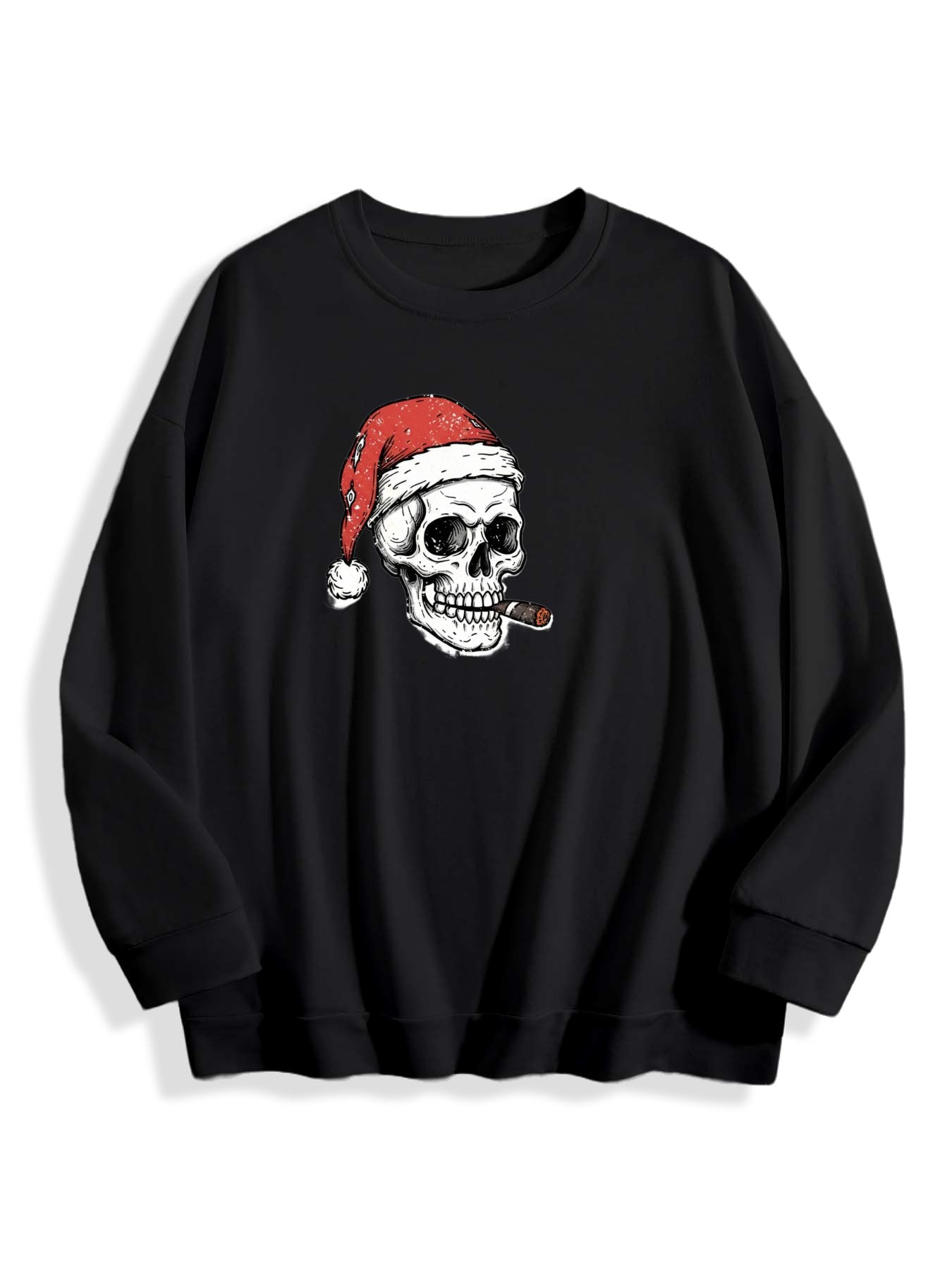 Customized Christmas-themed hoodies Skeleton smoking