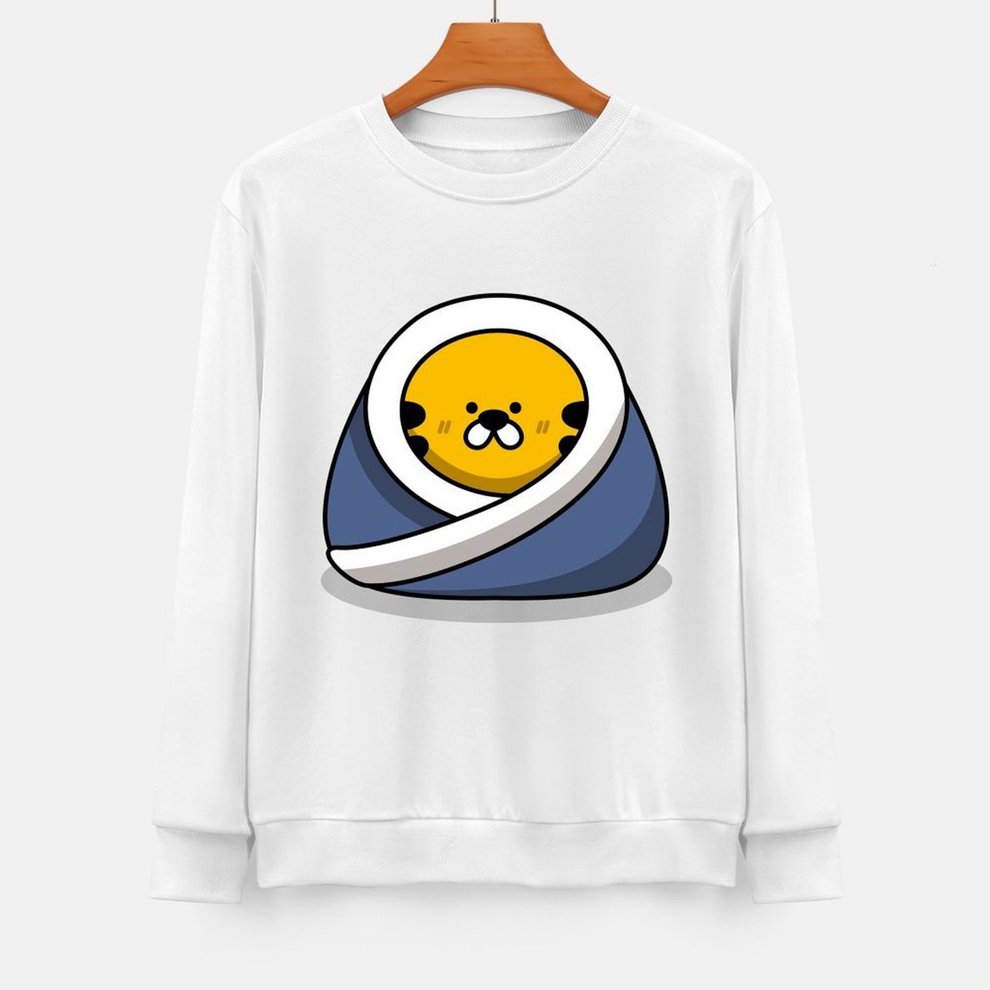 Front Patterned Long Sleeve TopStreet Unisex