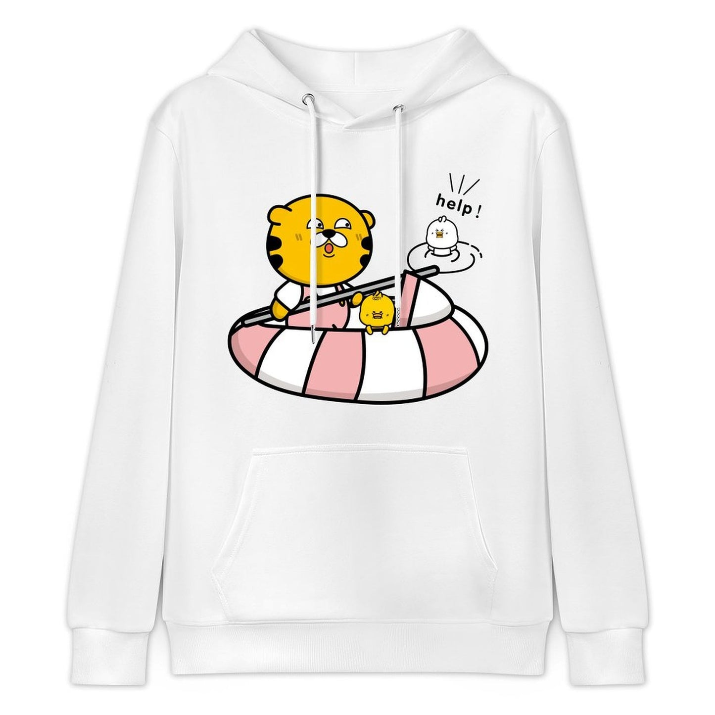 Relaxed Fit Double-Stitched Front Graphic Hoodies