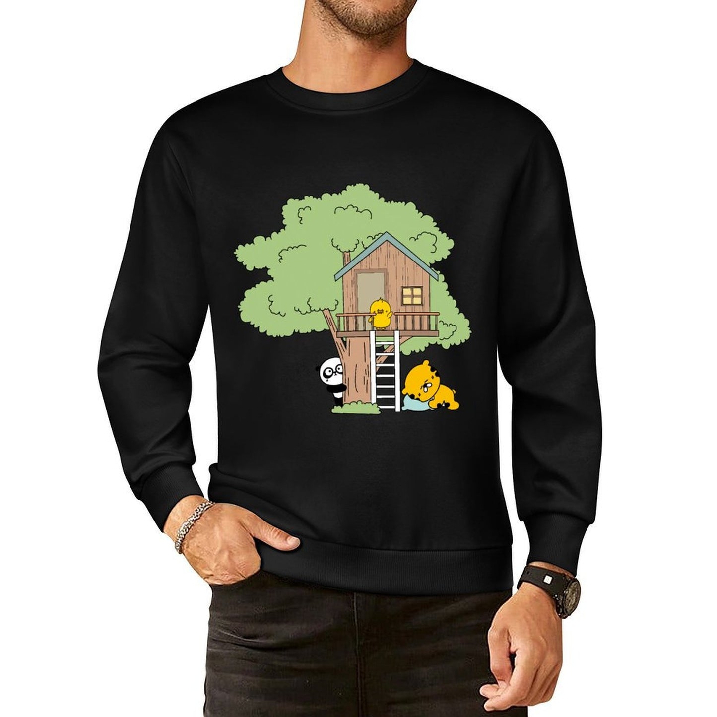 Front Patterned Long Sleeve TopOriginal Heat-Transfer