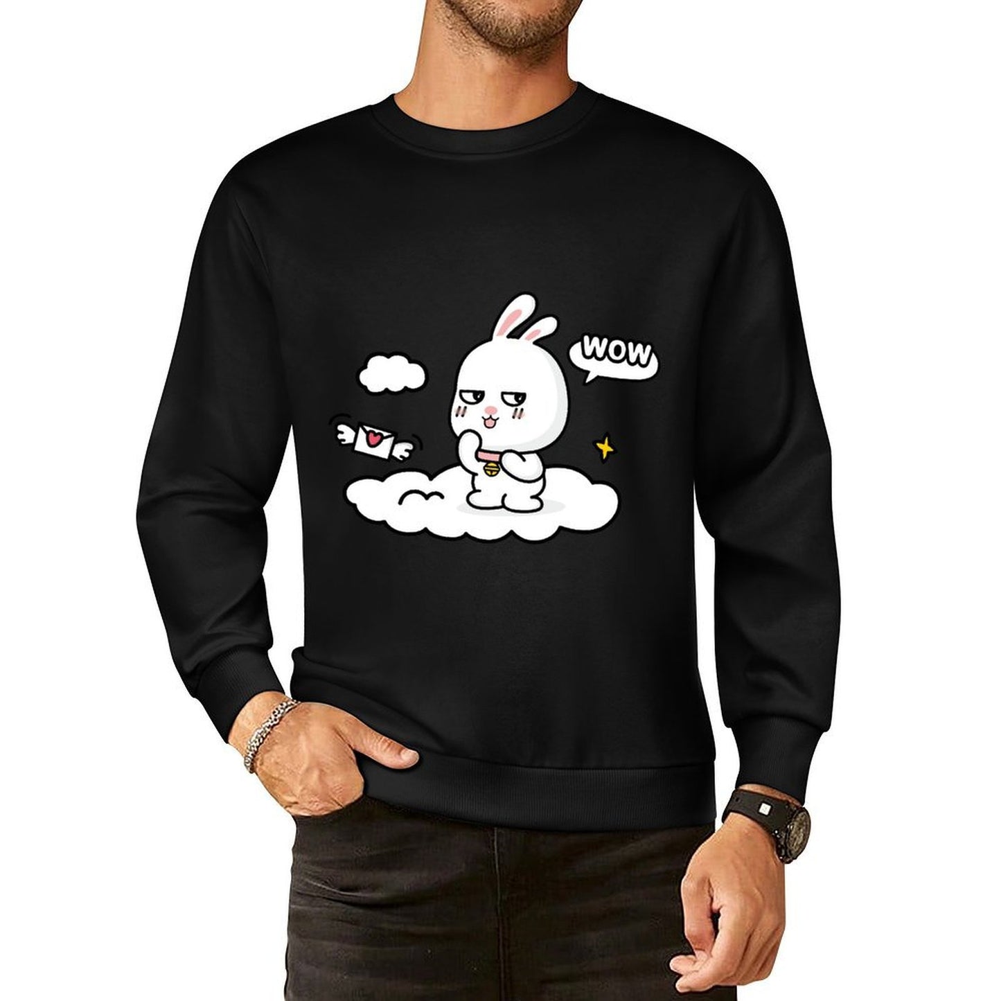Front Patterned Long Sleeve TopLifestyleLine ActiveStyle