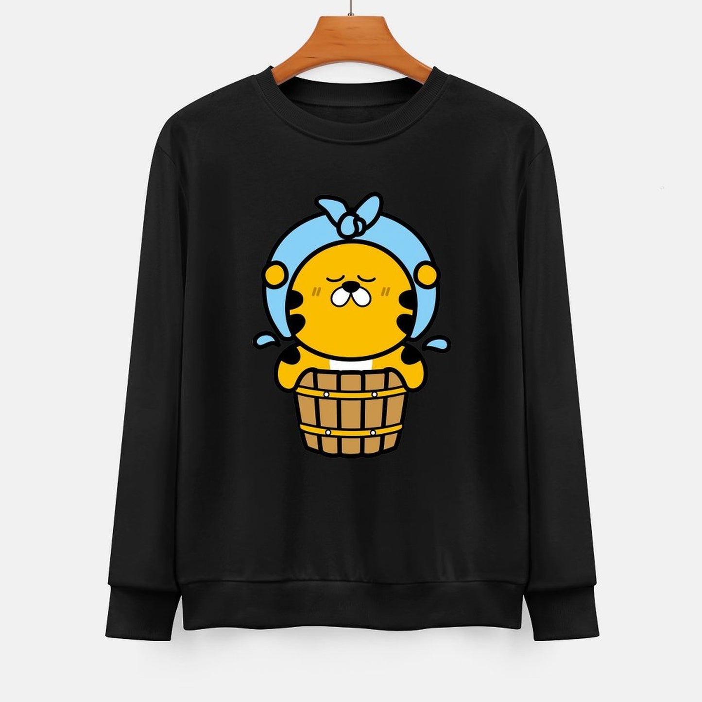  Front Patterned Long Sleeve TopCrew Neck SoftLine