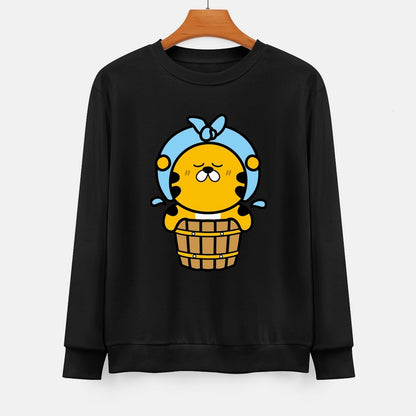  Front Patterned Long Sleeve TopCrew Neck SoftLine