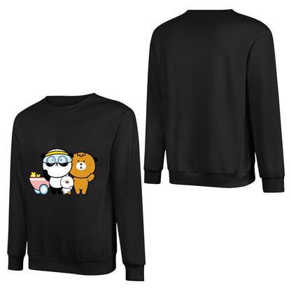 Front Patterned Long Sleeve TopAllSeason Double-Stitched