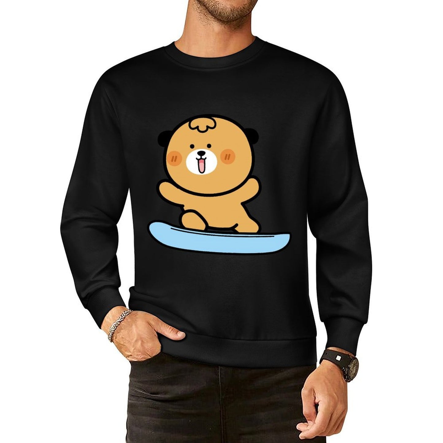 Front Patterned Long Sleeve TopPlain PremiumSeries