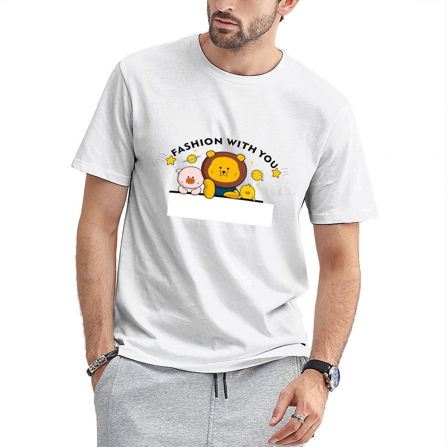 PureStyle Basic Front Graphic T-shirt