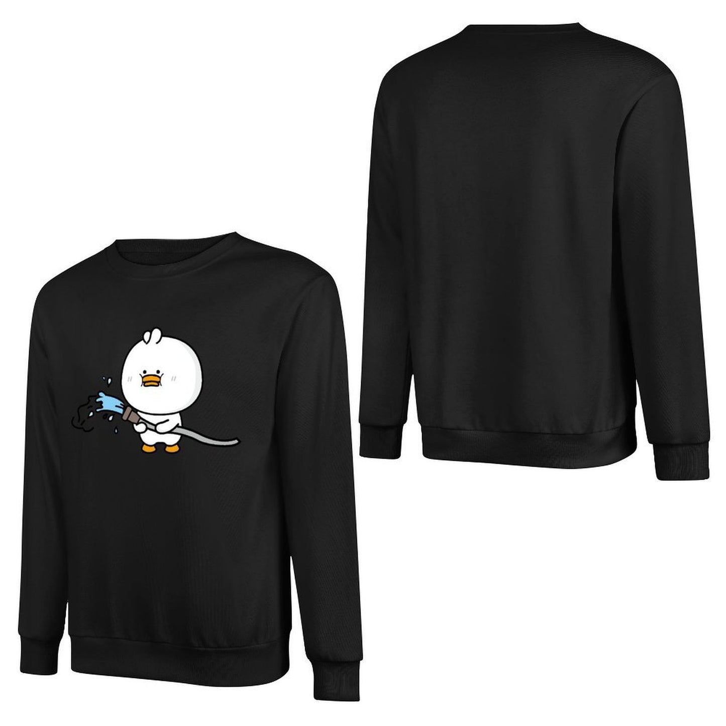 Front Patterned Long Sleeve TopModernFit Crewneck