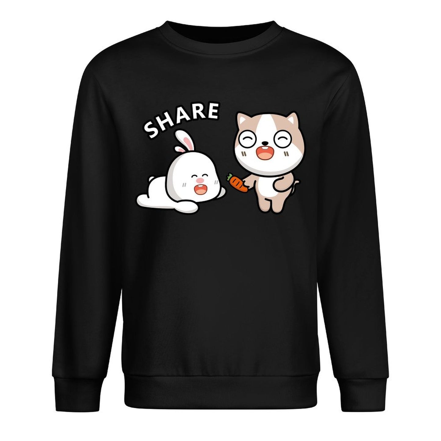 Front Patterned Long Sleeve TopFade-Proof Heat-Transfer