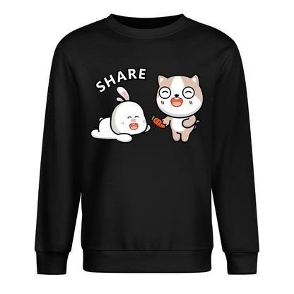 Front Patterned Long Sleeve TopFade-Proof Heat-Transfer