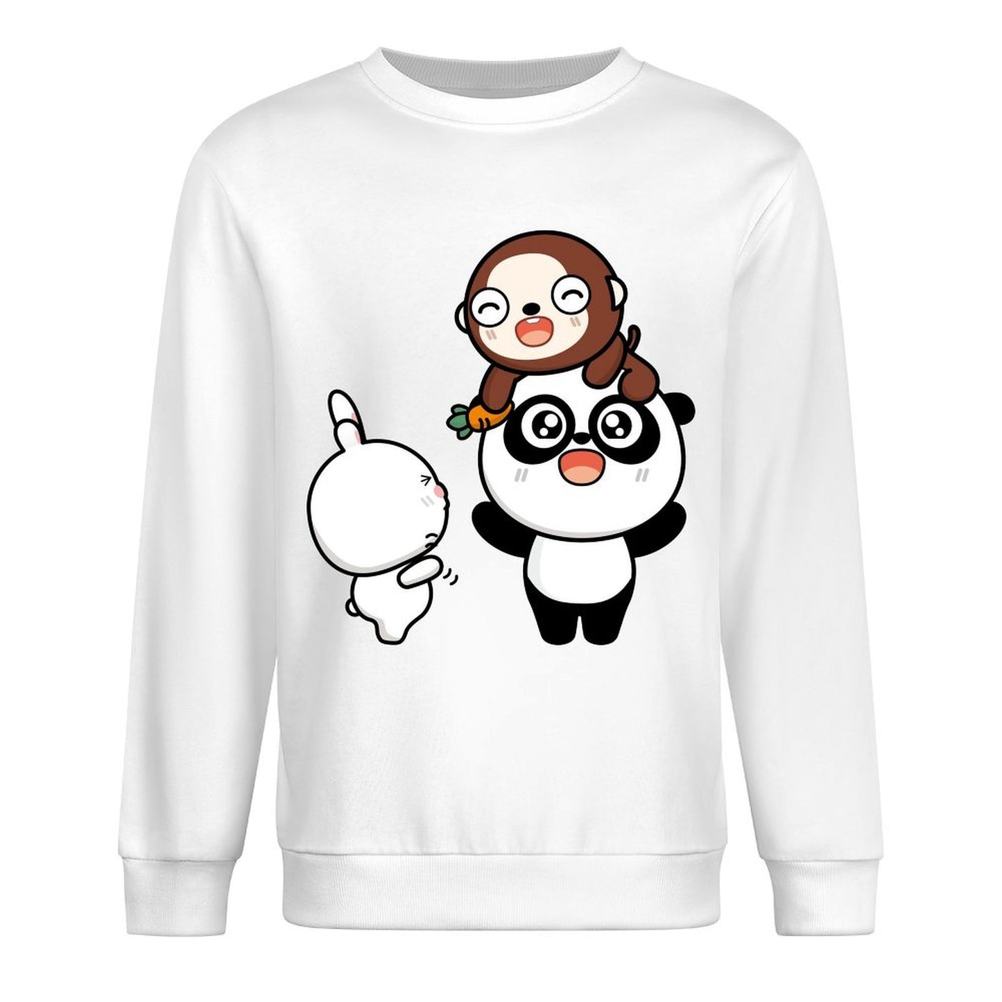 Front Patterned Long Sleeve TopCrew Neck Soft