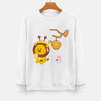 Front Patterned Long Sleeve TopCrewneck Plain