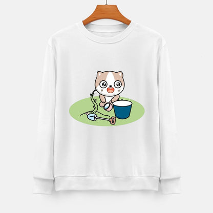 Front Patterned Long Sleeve TopHigh-Quality Plain