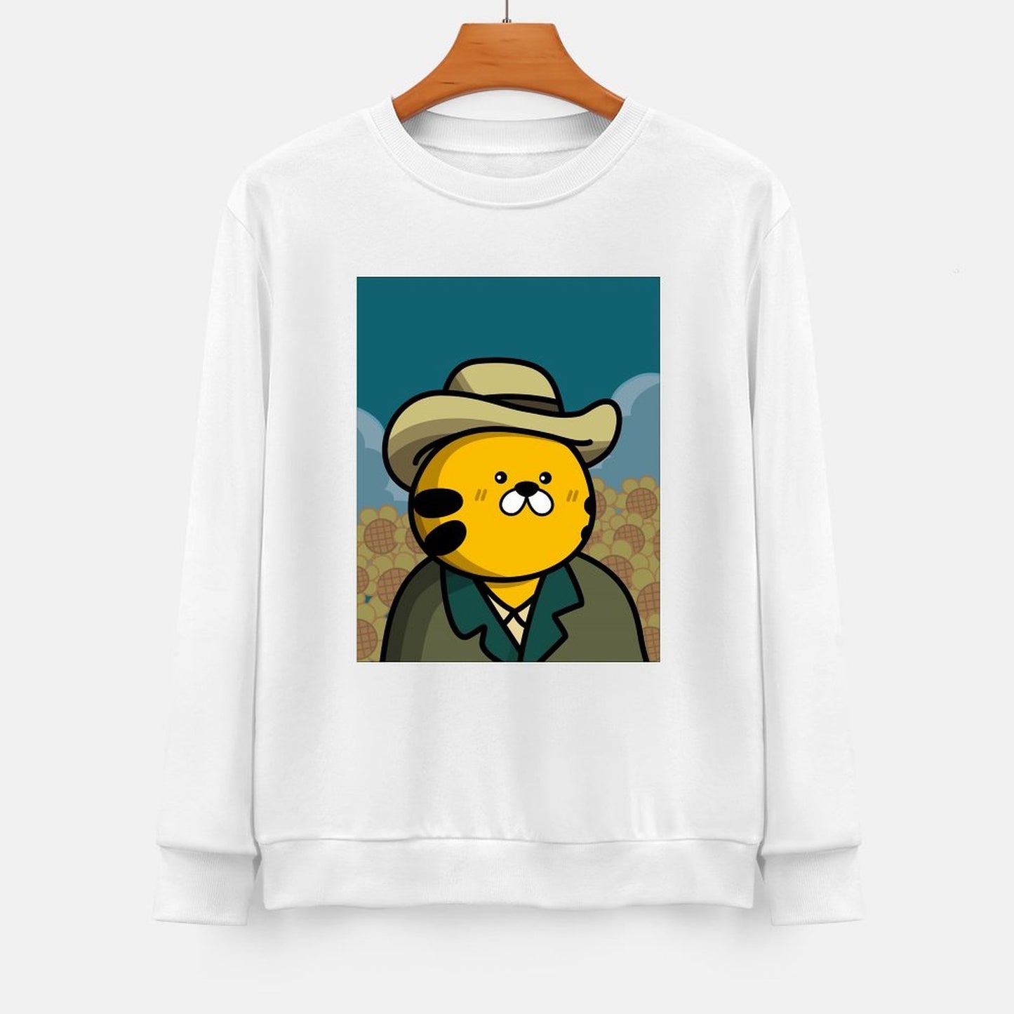 Front Patterned Long Sleeve TopFitted DailyFit