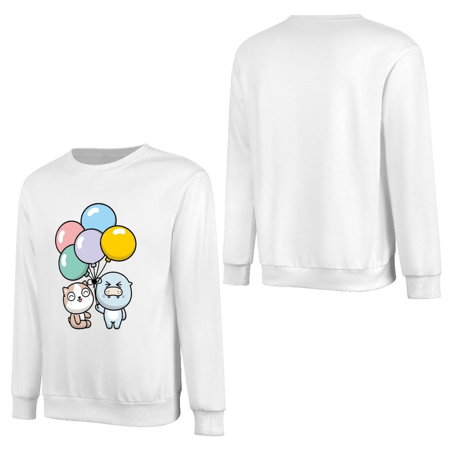 Front Patterned Long Sleeve TopBreathable Oversized