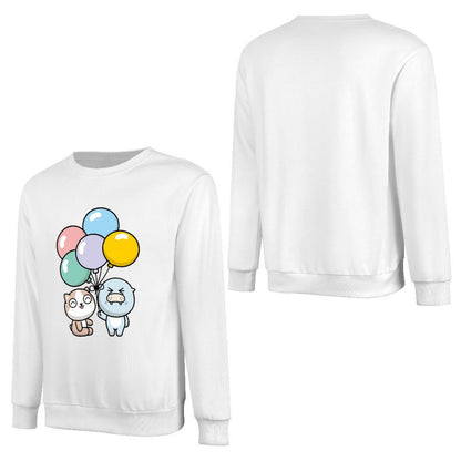Front Patterned Long Sleeve TopBreathable Oversized