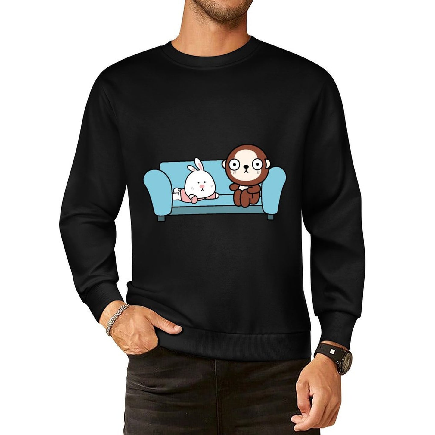 Front Patterned Long Sleeve TopModernFit Eco-Conscious