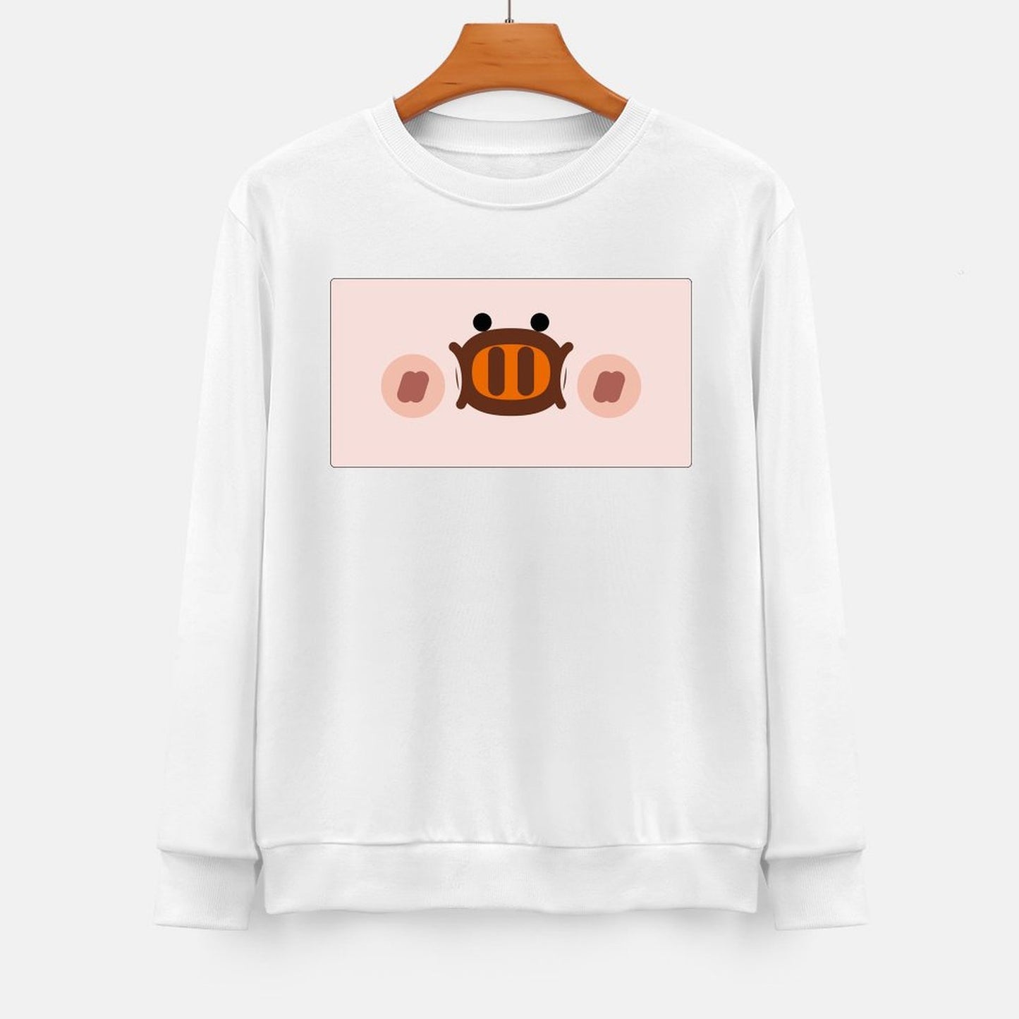 Front Patterned Long Sleeve TopShrink-Resistant Fresh