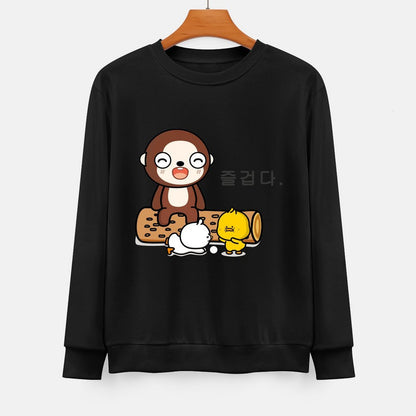 Front Patterned Long Sleeve TopMinimal Oversized