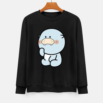  Front Patterned Long Sleeve TopSolid Oversized