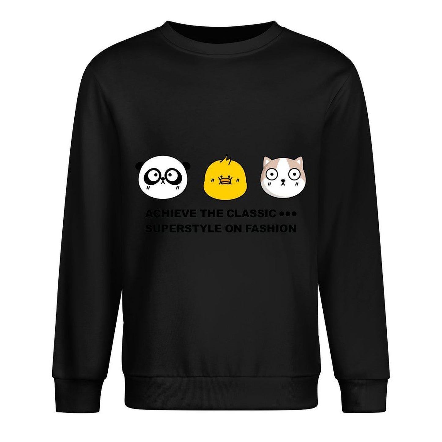 Front Patterned Long Sleeve TopStrong Fade-Resistant