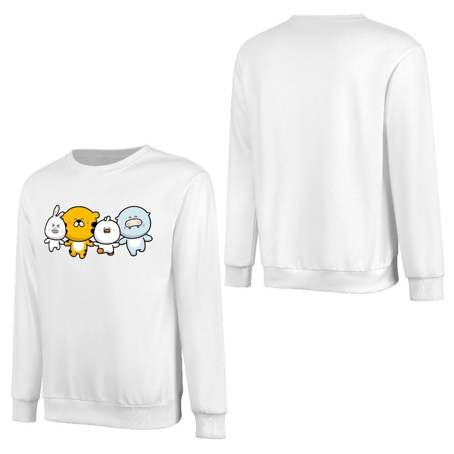 Front Patterned Long Sleeve TopCrewneck Minimalist
