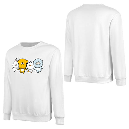 Front Patterned Long Sleeve TopCrewneck Minimalist