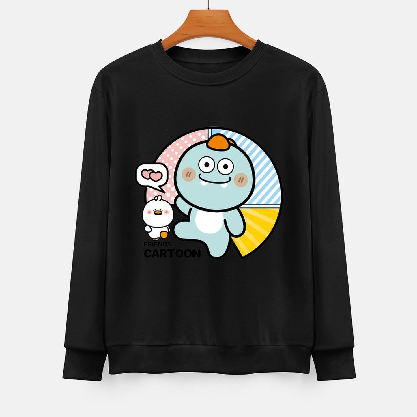  Front Patterned Long Sleeve TopPromotional Fade-Proof