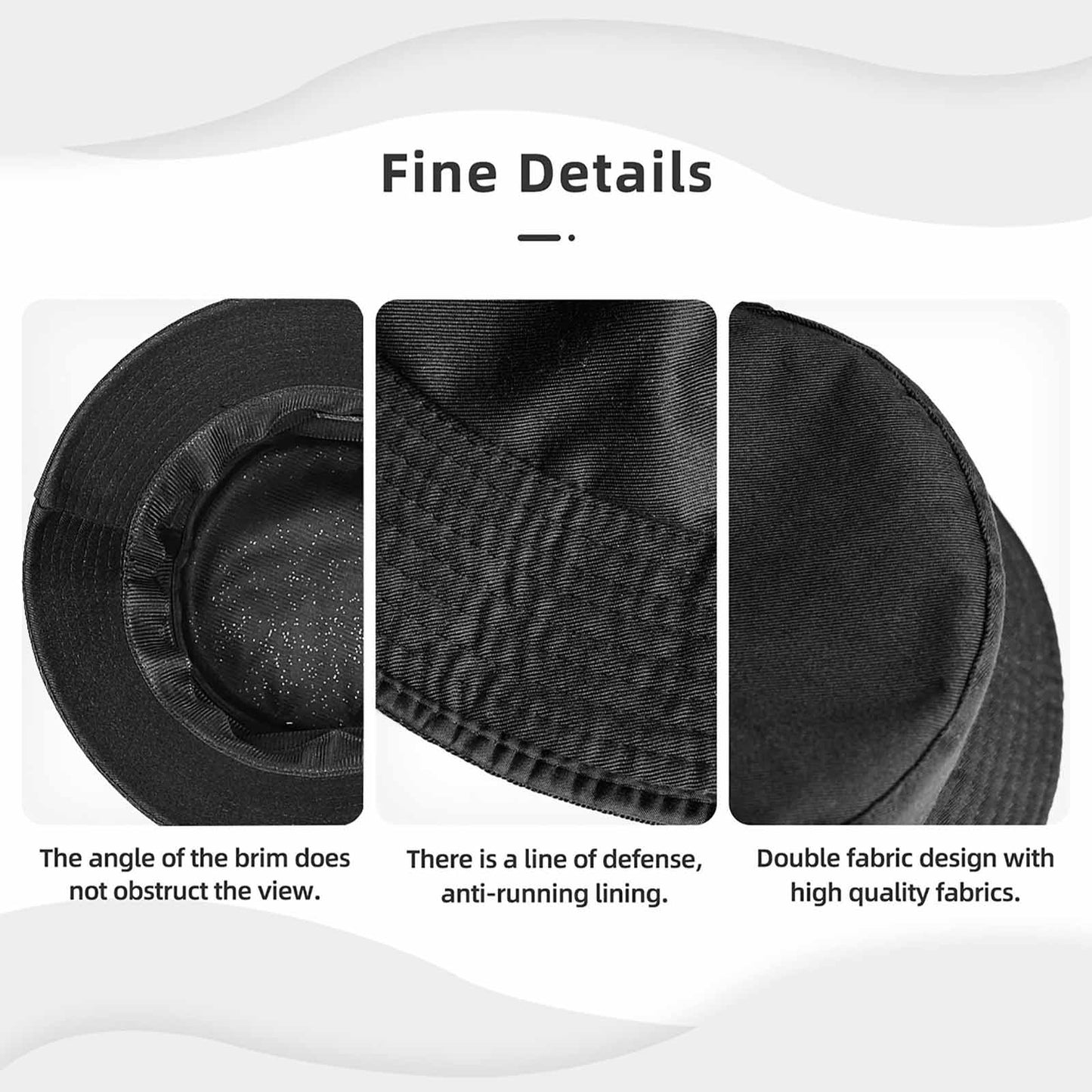 Trendy Black Bucket Hat with Bold Front Graphic