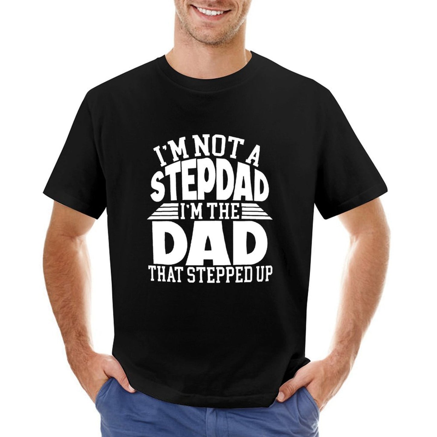 Inkmay Casual  Cotton T-shirt Worlds Best Dad Pattern Print Design Unisex T-shirtVintage SmoothWear T-Shirt