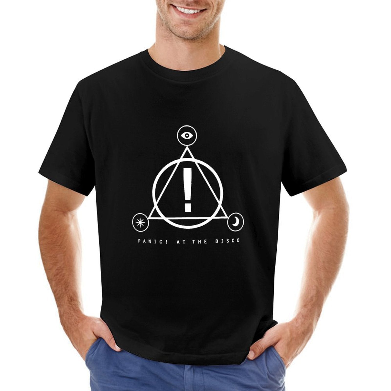 Inkmay Casual  Cotton T-shirt Geometric Design With Circular Elements And Unisex T-shirtHigh-Quality Vibrant Colors T-Shirt