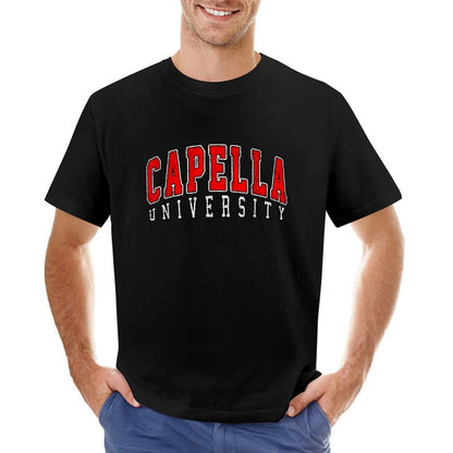 Inkmay Casual  Cotton T-shirt Capella University Textured Background Design Artwork Unisex T-shirtSharp Outdoor T-Shirt