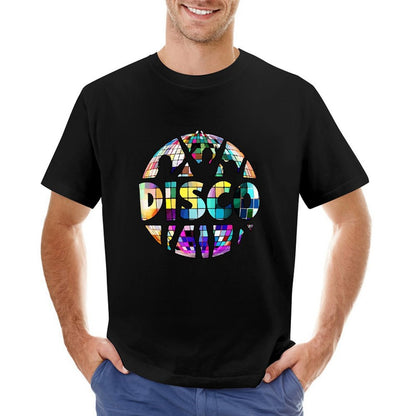 Inkmay Casual  Cotton T-shirt Colorful Disco Ball Pattern Print Design Unisex T-shirt