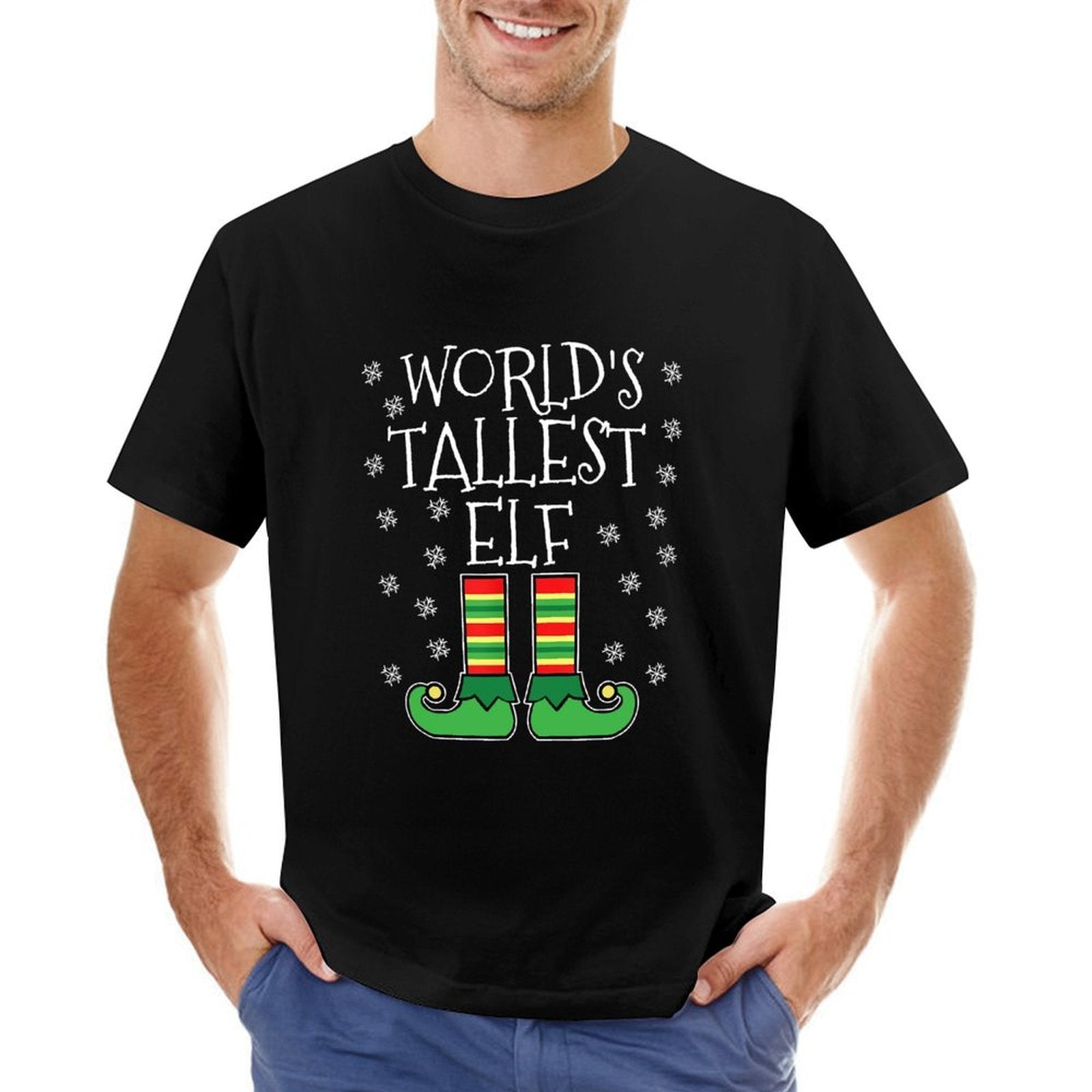 Inkmay Casual  Cotton T-shirt Green Elf Shoes With Stripes Unisex T-shirtClassic Heritage T-Shirt