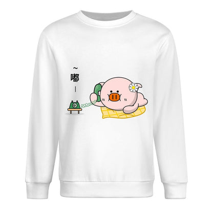 Front Patterned Long Sleeve TopPlain Solid