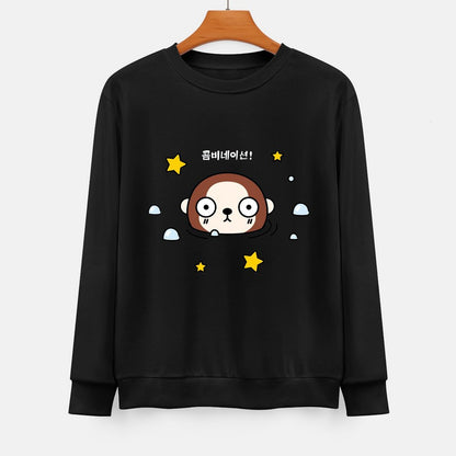  Front Patterned Long Sleeve TopLooseFit Minimal