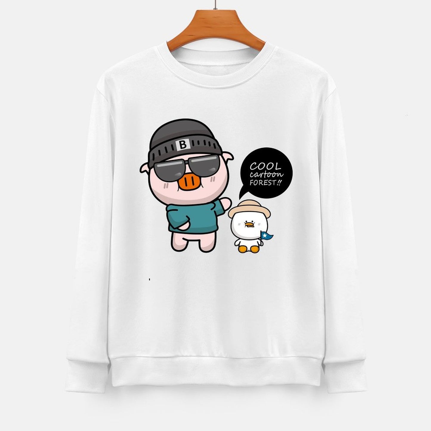 Front Patterned Long Sleeve TopBasic Vintage