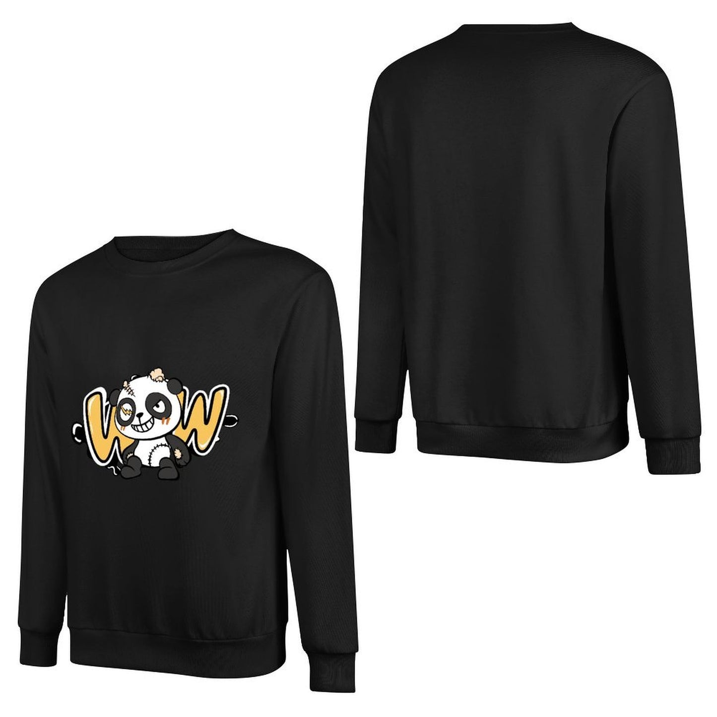 Front Patterned Long Sleeve TopCrew Neck Modern