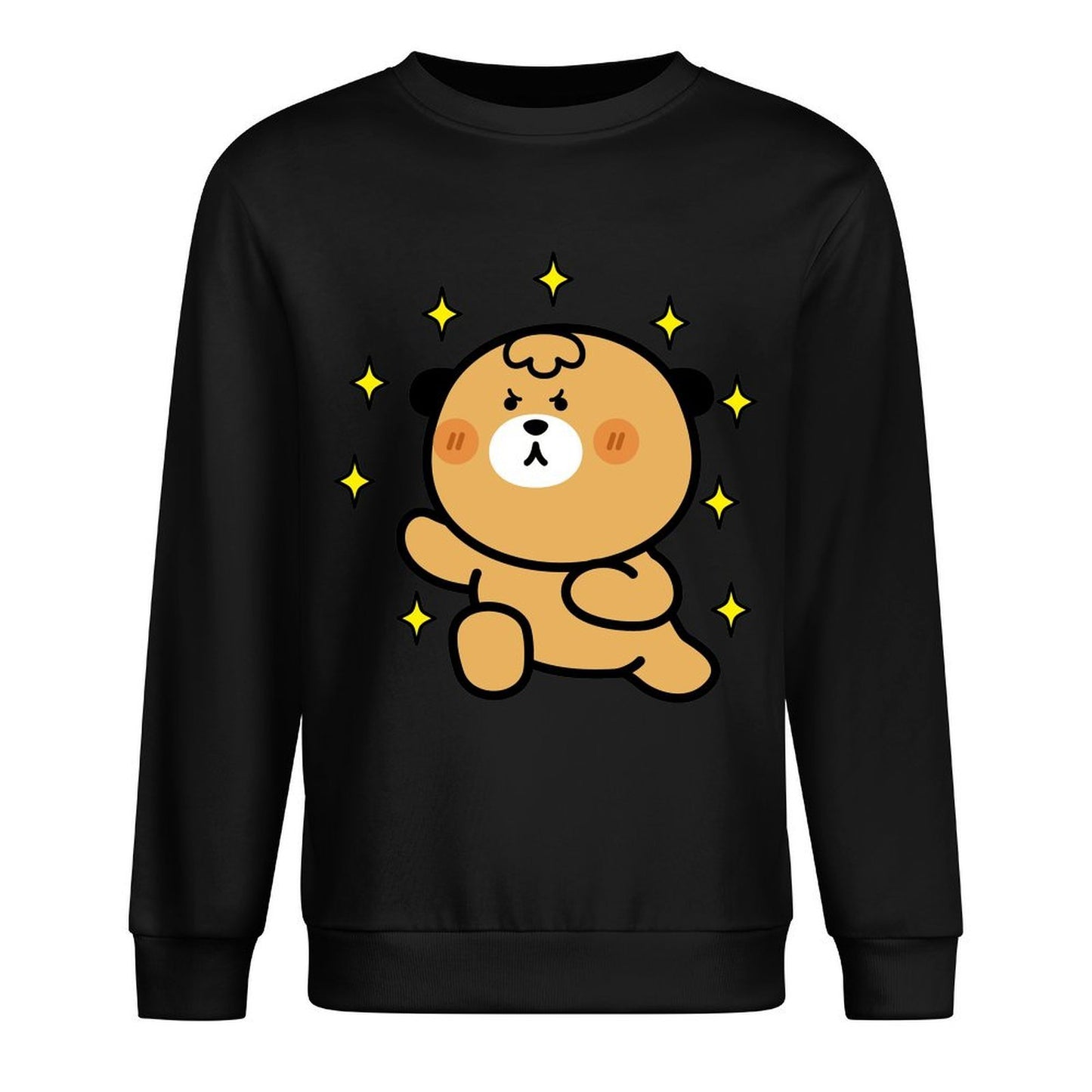 Front Patterned Long Sleeve TopSlim Fit Colorfast