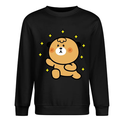 Front Patterned Long Sleeve TopSlim Fit Colorfast